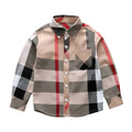 Boys’ Long Sleeve Plaid Cotton Shirt