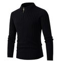 Men’s Half High Neck Zipper Pullover Sweater