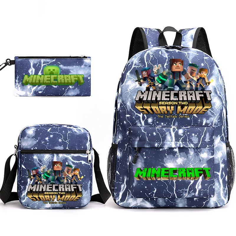 3-Piece Game-Themed School Backpack Set – With Pencil Case & Lunch Bag