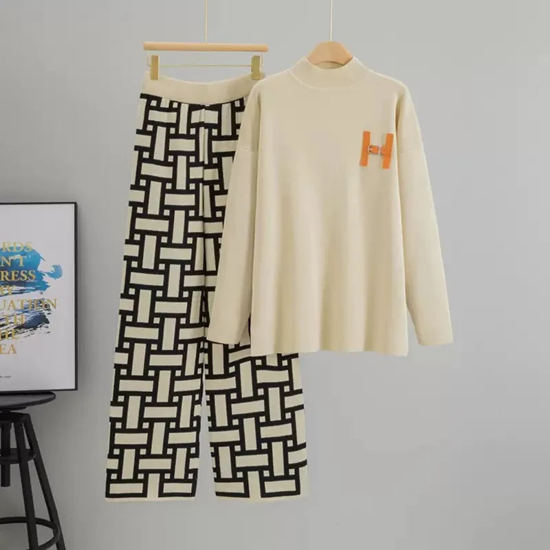 Women’s Knitted Long Sleeve Top & Skirt Co-Ord Set