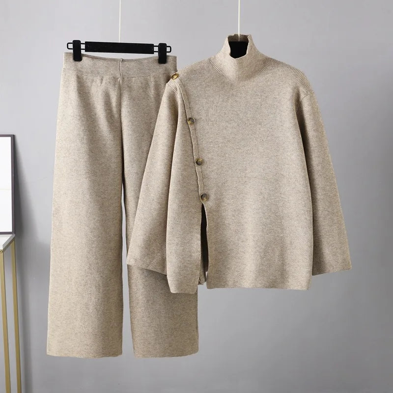 Women’s Ribbed Turtleneck Knit Set