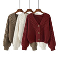 Women’s Autumn Winter Short High Waist Cardigan