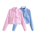 Vintage Chic Women's Blue Casual Long Sleeve Shirt