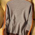 Women’s Loose Fit Color-Block High Neck Knit Sweater