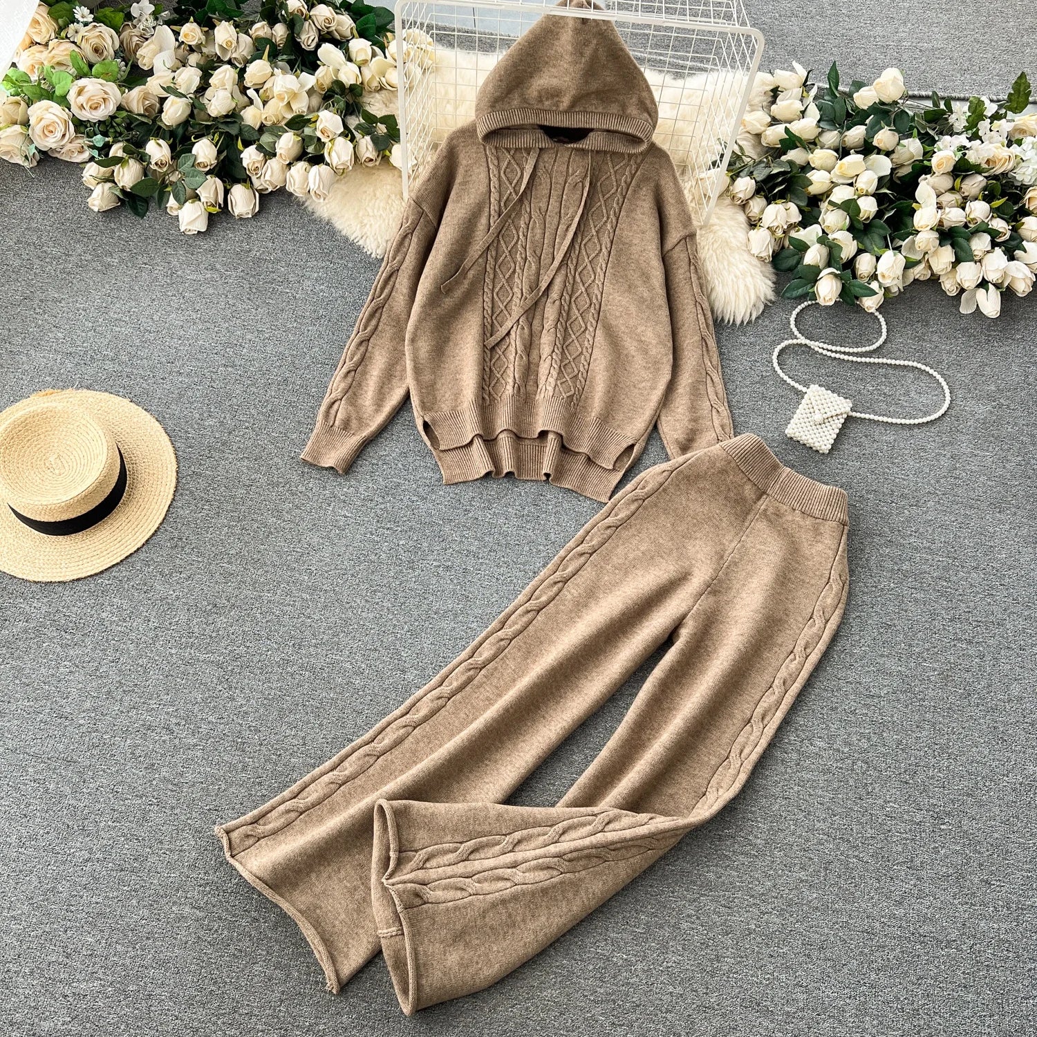 Women’s Cozy Hooded Knit Set