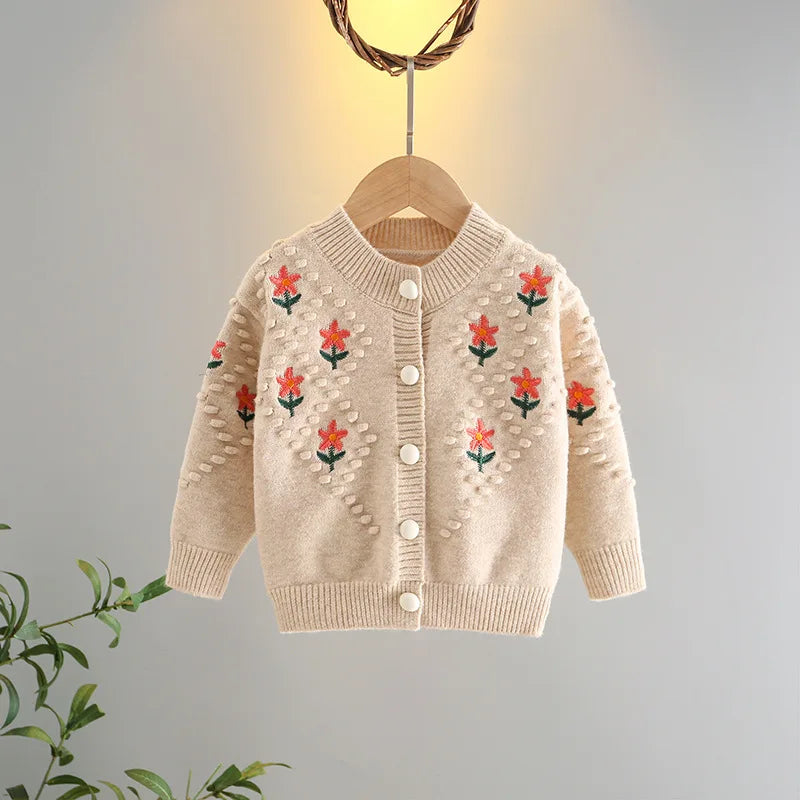 Girls’ Warm Knitted Cardigan