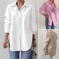 Women’s Chic Split-Hem Long Sleeve Polo Shirt