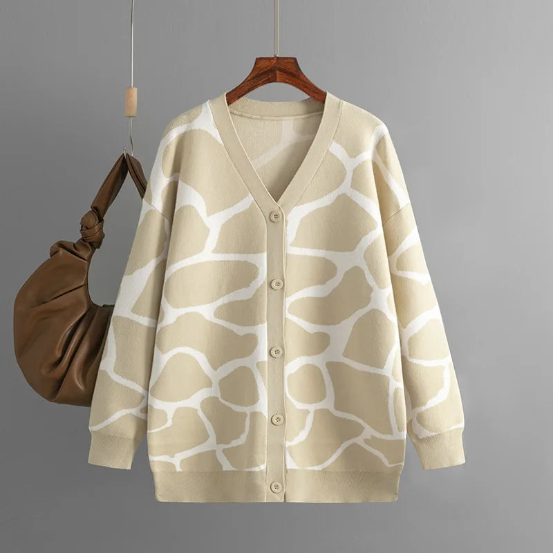 Women’s Argyle V-Neck Knit Pullover Sweater