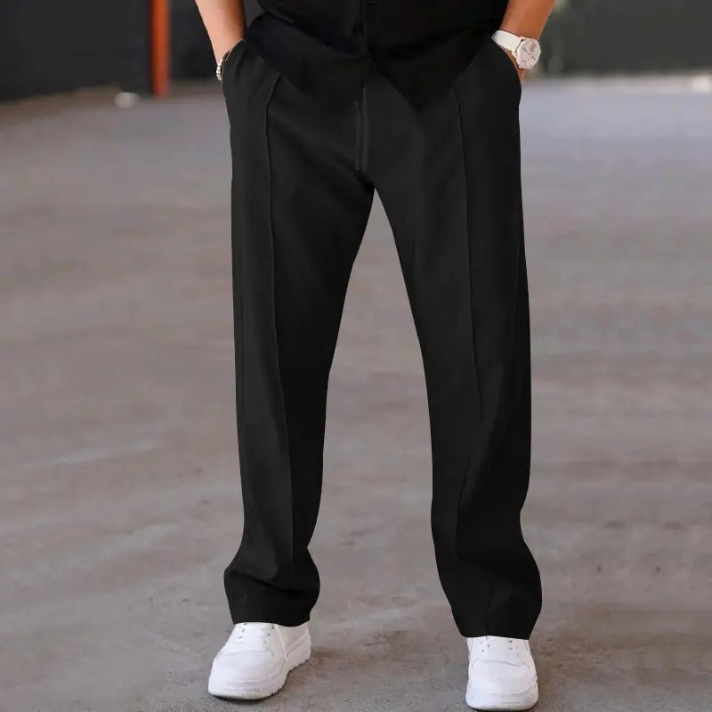 Men Elastic Waistband Stacked Sweatpants