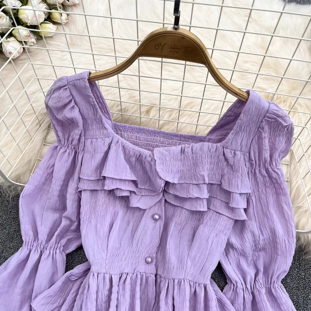 Ruffled Flared Sleeve Top