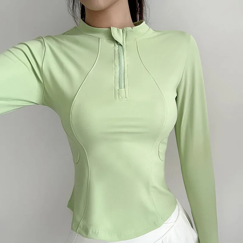 Women’s Slim-Fit Long-Sleeve Sports Fitness Top