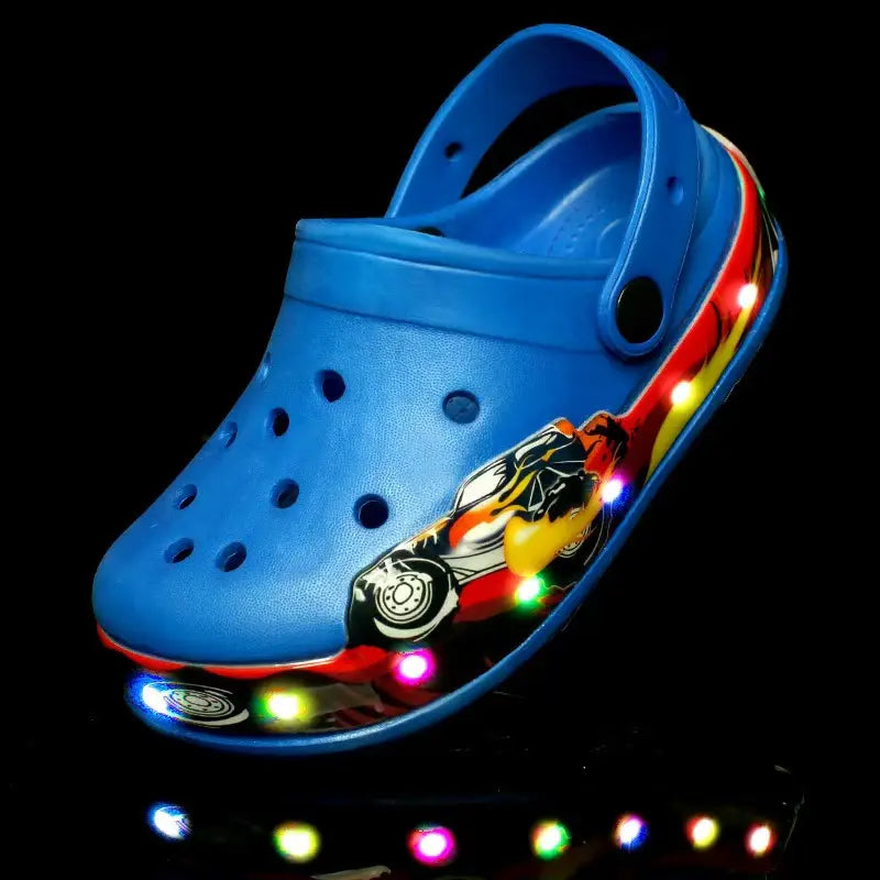 Kids' LED Cartoon Car Clog Sandals