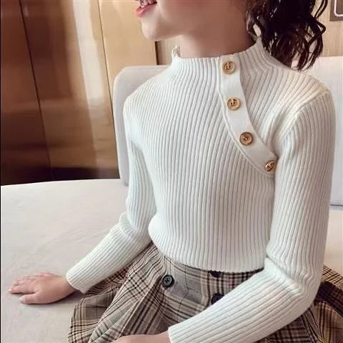 Baby Girls’ Sweet Cotton Knit Pullover Sweater