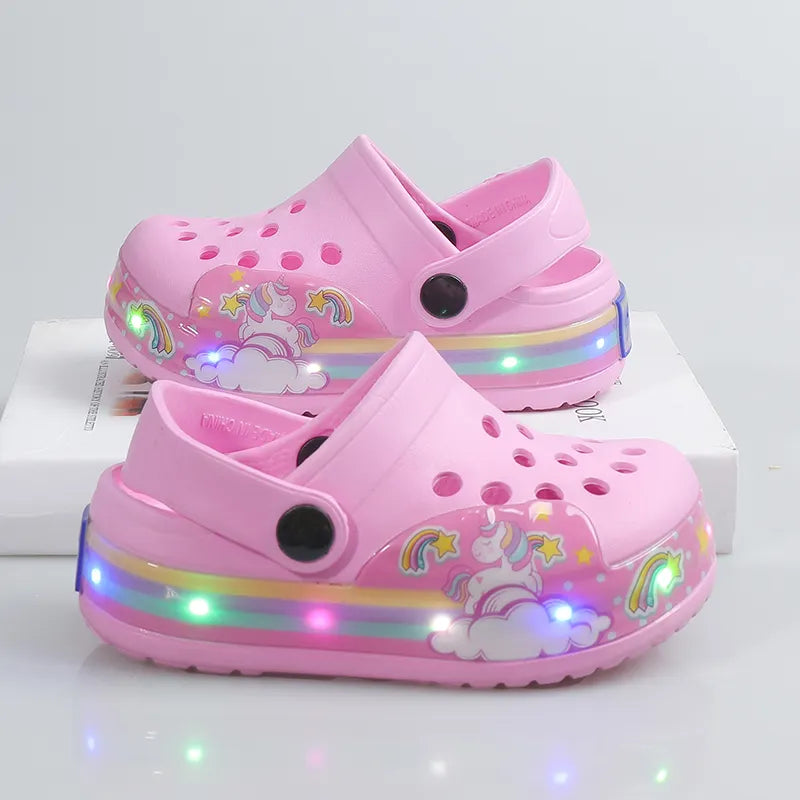 Kids' LED Plush Clog Shoes