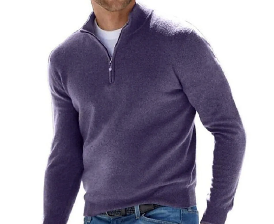 Men’s Knitted Half-Zipper Sweater