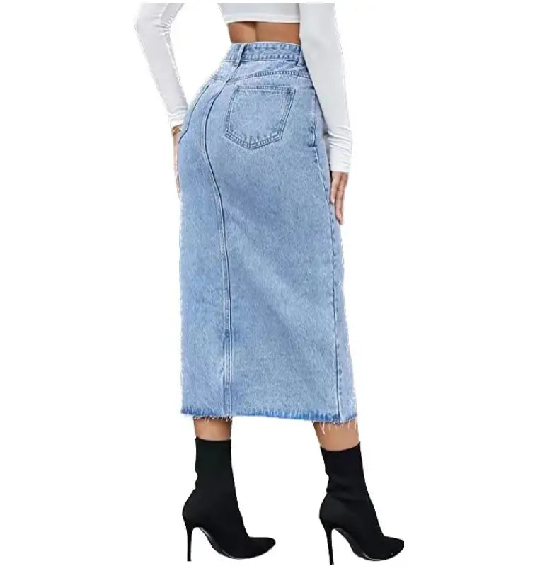 Y2K Fashion Midi Skirt with Irregular Waistband