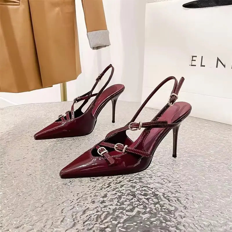 Pointed-Toe Heeled Sandals