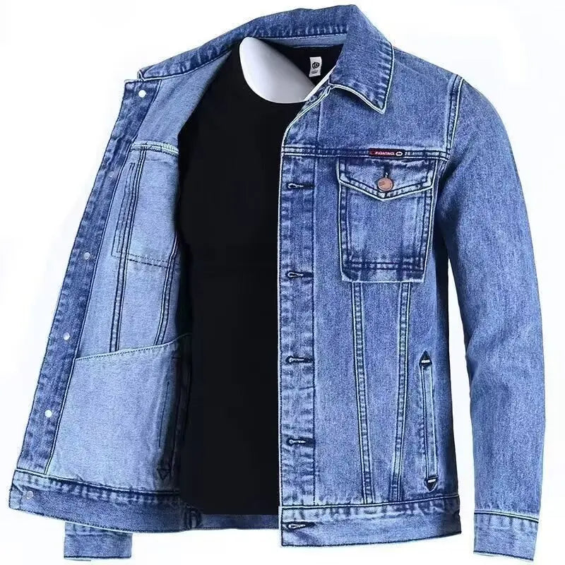 Men’s Casual Denim Jacket with Pockets