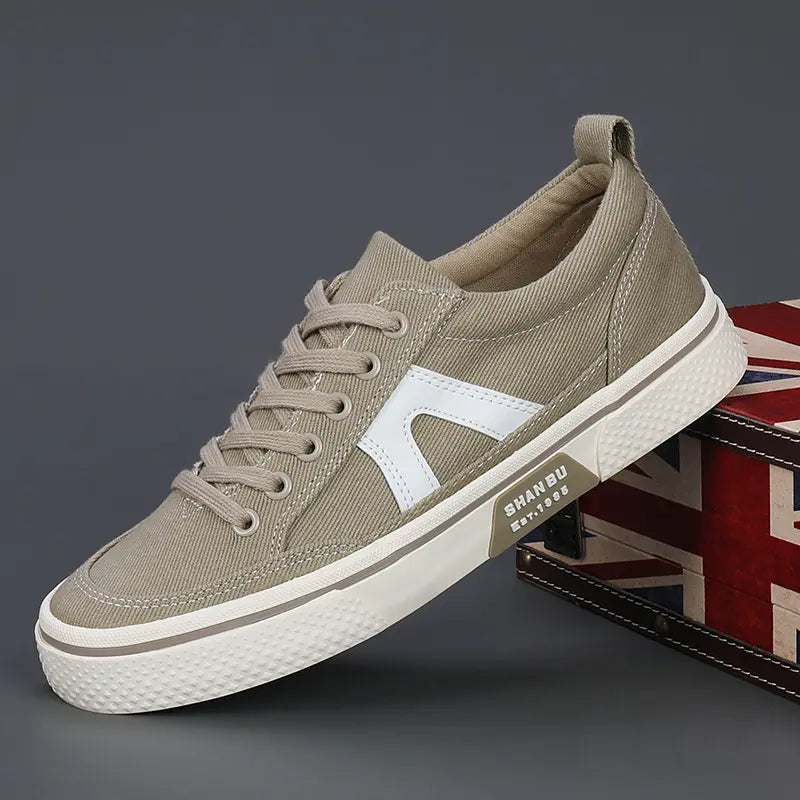 Classic Leisure Canvas Sports Sneakers Flat Lace up Breathable Men Casual Shoes
