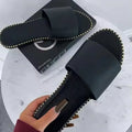 Fashion flat solid color casual rhinestone chic slippers women shoes outdoor beach plus size slides&slippers