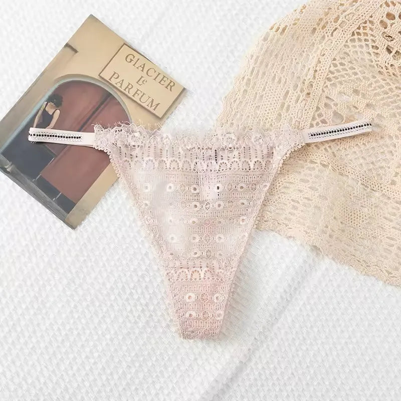 Female Thin Belt G-strings Underwear Soft Breathable T-back Solid Lingerie Women Sexy Panties Screw Thread Cotton Thongs Female