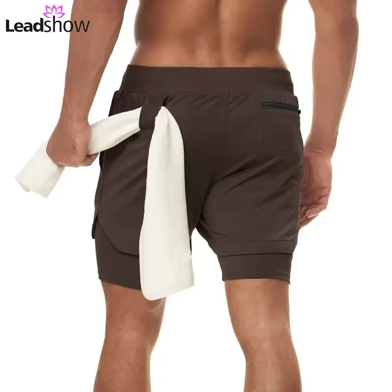 Breathable Athletic 2 in 1 Running Clothing Quick Dry Loose Workout Gym Track Shorts Sports Fitness Yoga Wear Sportswear For Men