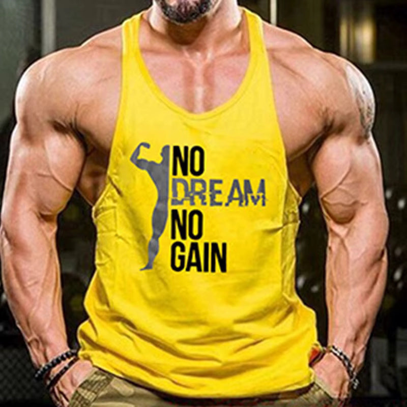 Men's Pure Color I-Shaped Training Vest Men's Loose Fitness Muscle Sports Tank Top Men's Custom Bodybuilding Vest