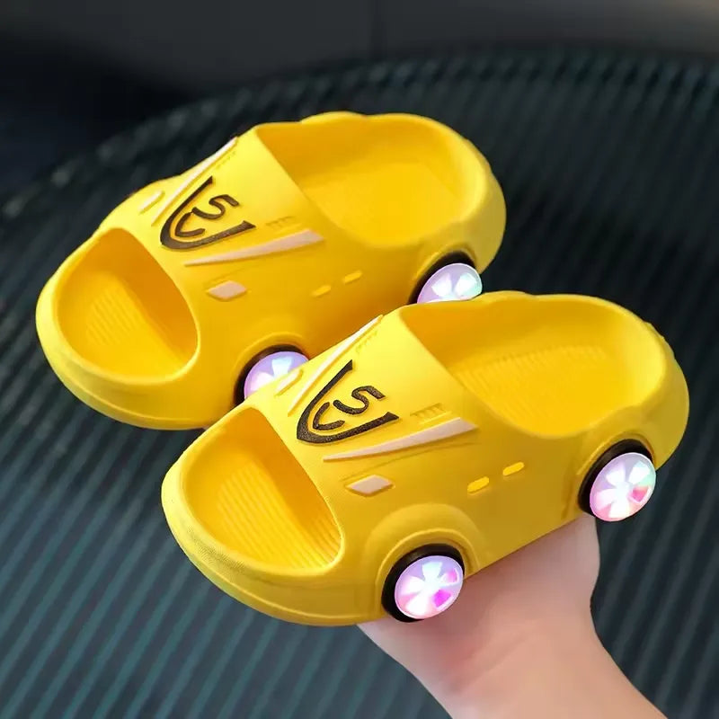 New Summer Boys And Girls Home Non Slip Indoor Luminous Cartoon Car Children's Slippers