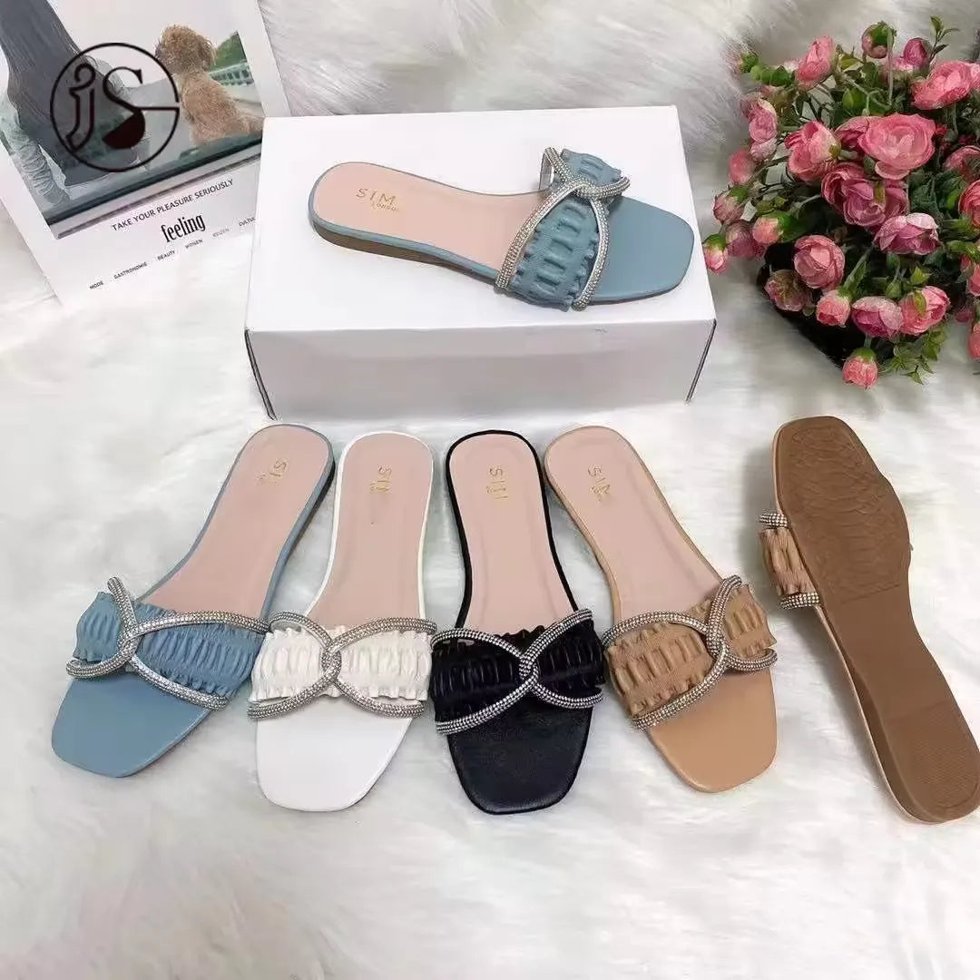 Ladies summer casual sandals outdoor flat bottom anti slip fashion sandals luxury design sandals
