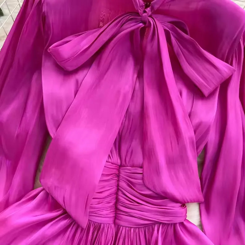 Retro Women's Design Sense Of Shirt Women Fold Waist Slimming Lotus Leaf Swing Advanced Sense Of Spring Top