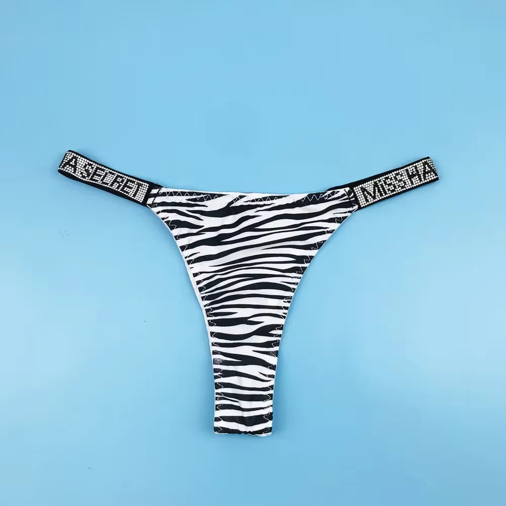 Sexy underwear with rhinestone shoulder straps