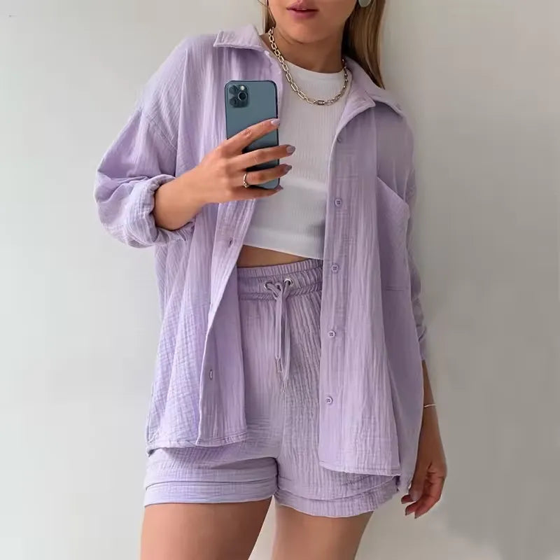 Long Sleeves Casual Women's Set