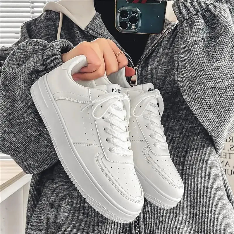 Men's Shoes New Breathable Little White Shoes Male Student Korean Version Trend Versatile Thick Sole Sports Casual Board