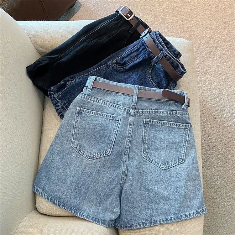 High-Waist Denim Shorts