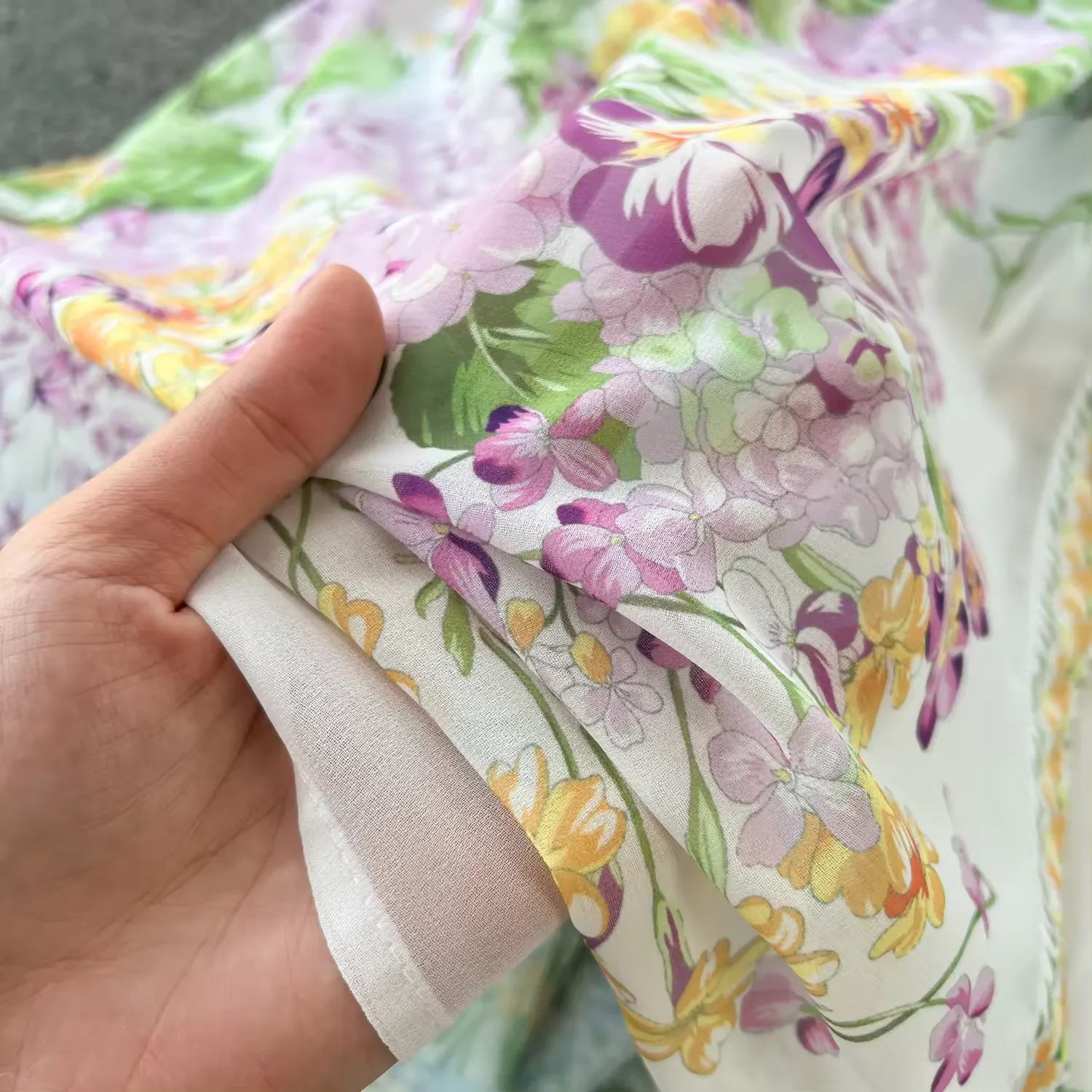 Flower Series Spring Ladies Floral Print Evening Dress Boho Holiday Stand Collar Lantern Sleeve Casual Maxi Dress