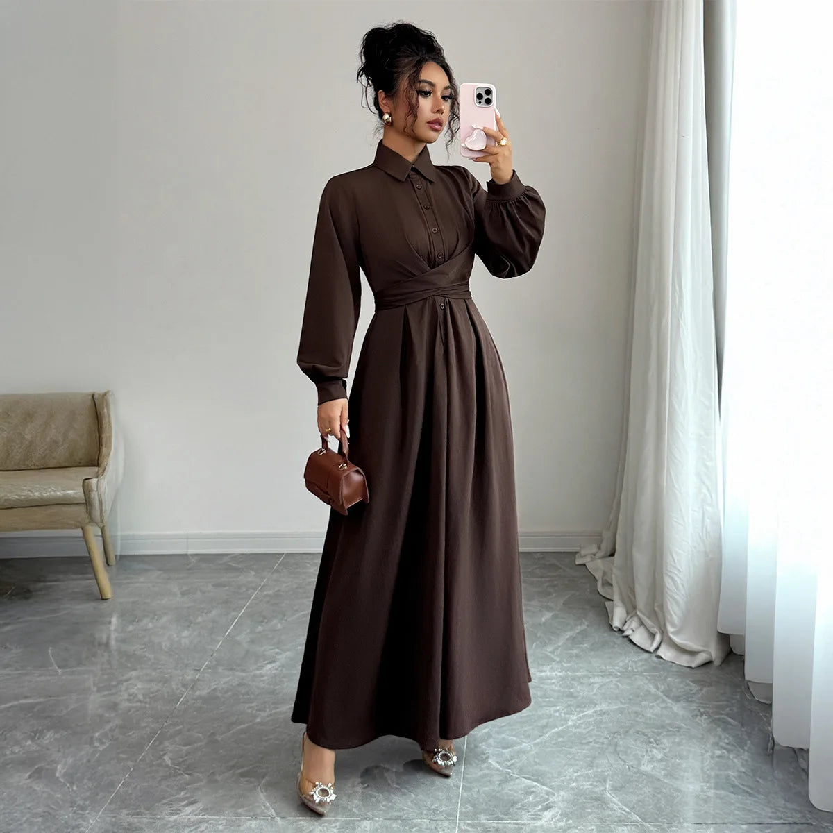 Women Simple long sleeved dress for autumn season