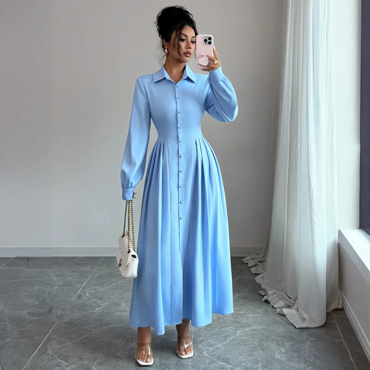 Women Simple long sleeved dress for autumn season