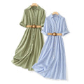 Vintage Belted Long Sleeve Dress