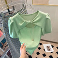 Breathable Slimming Puff Sleeve T-Shirt
