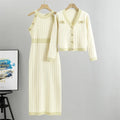 Women’s V-Neck Cardigan & Dress Set