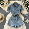 V-neck Jumpsuit Shorts