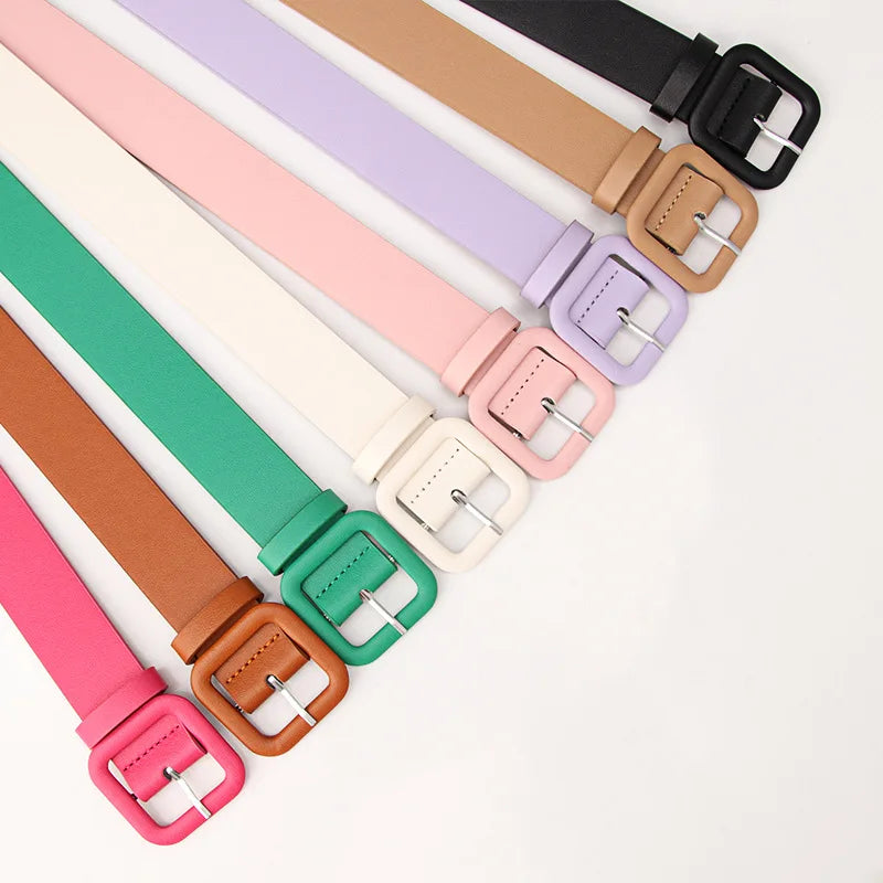 Square Buckle Colorful Belt