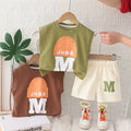 Infant Boys' Summer Clothing Set – Striped Cotton Shirt & Shorts