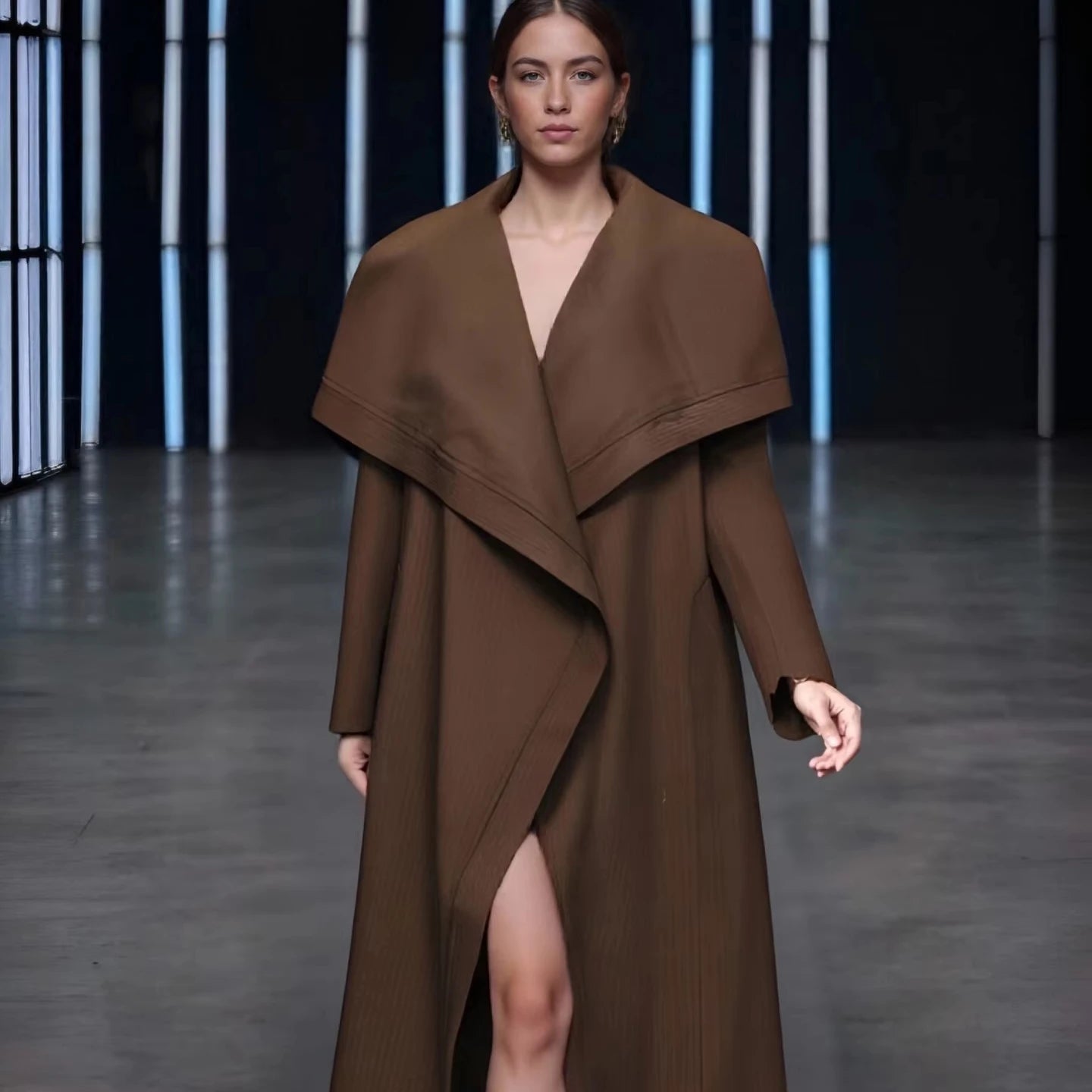 Women Large Lapel Trench Coat for winter season