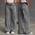High Waist Straight Leg Denim Jeans