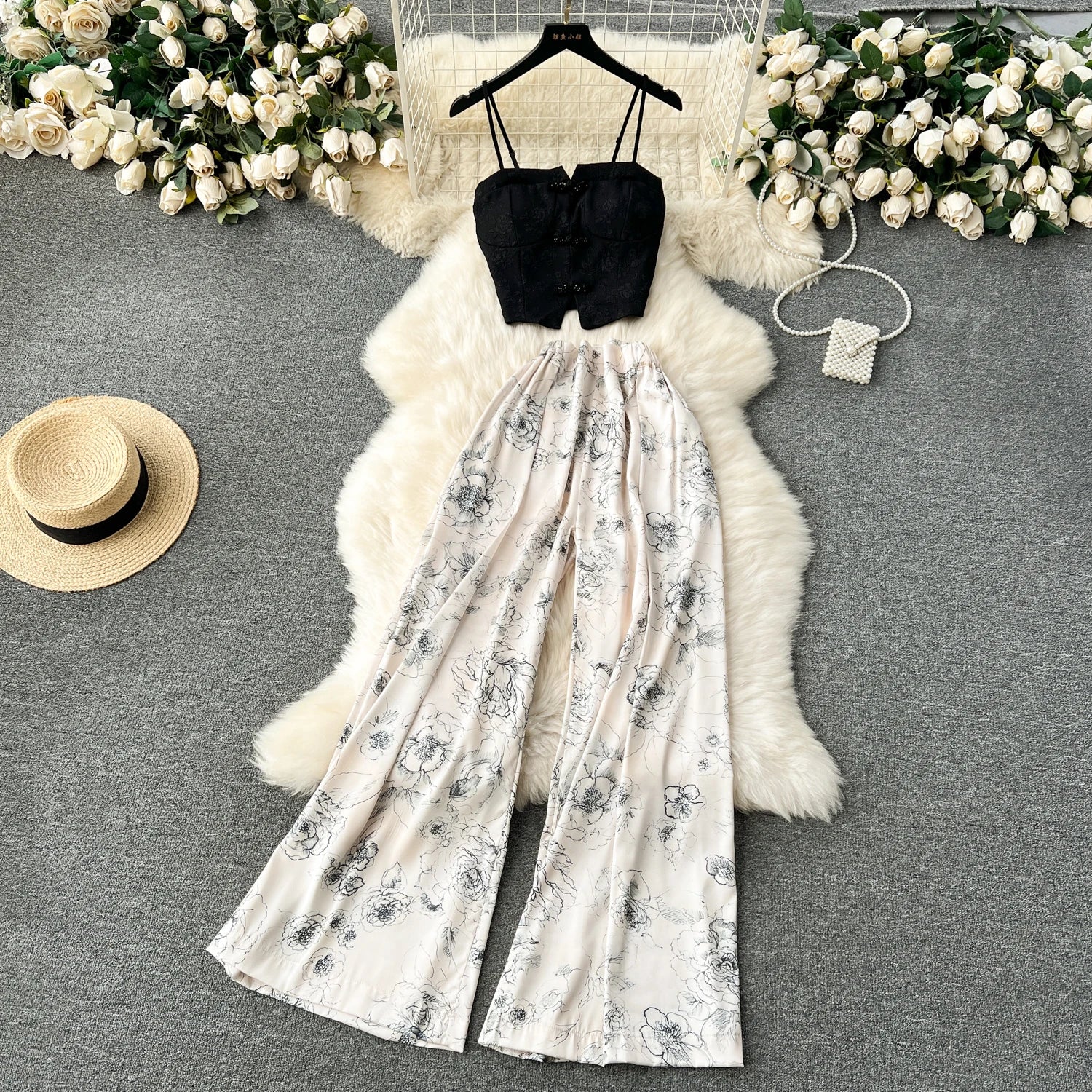Floral Printed Pants Set