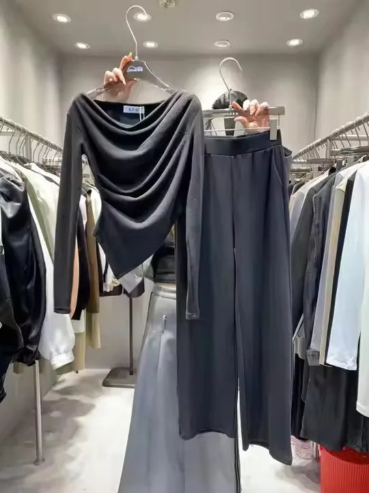 Loose Straight Leg Pants Set