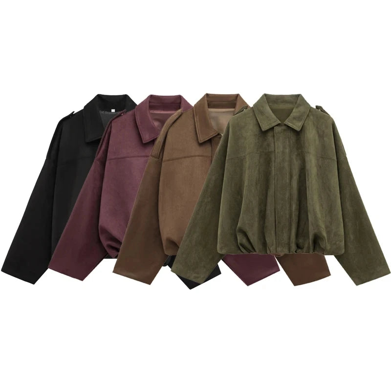 Women Cropped Racing Jackets Coats for winter season