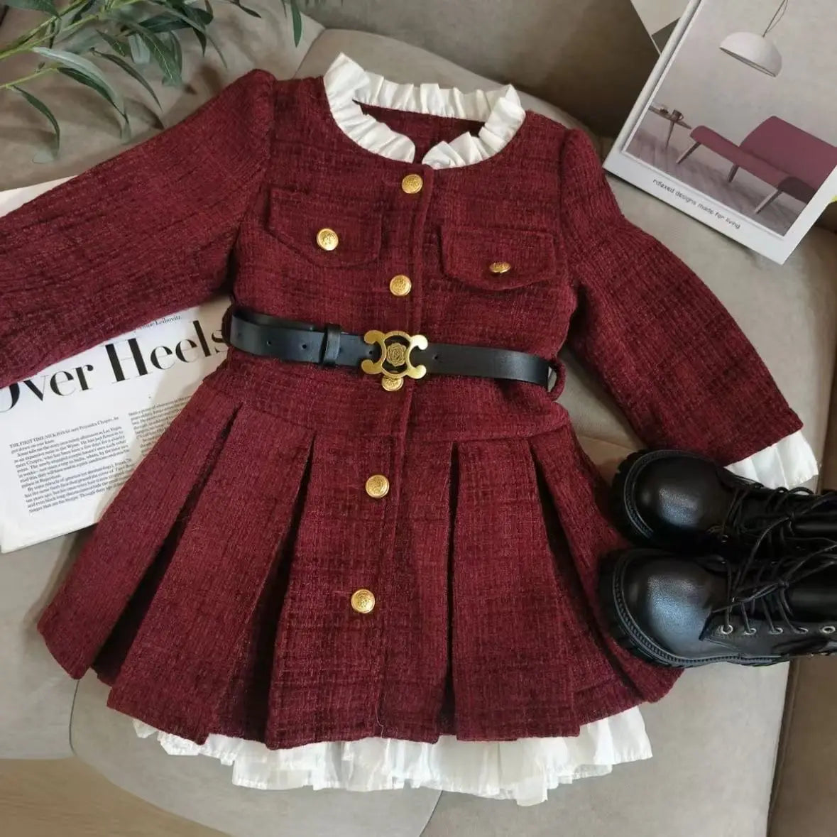 kids thickened warm dress for winter season