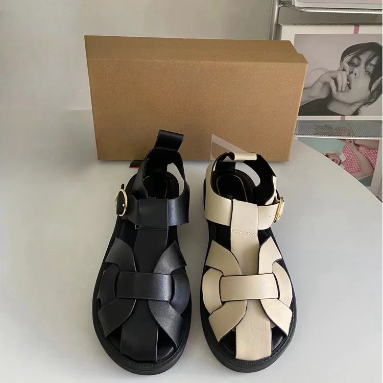 Woven Roman Style Flat Sandals for Women